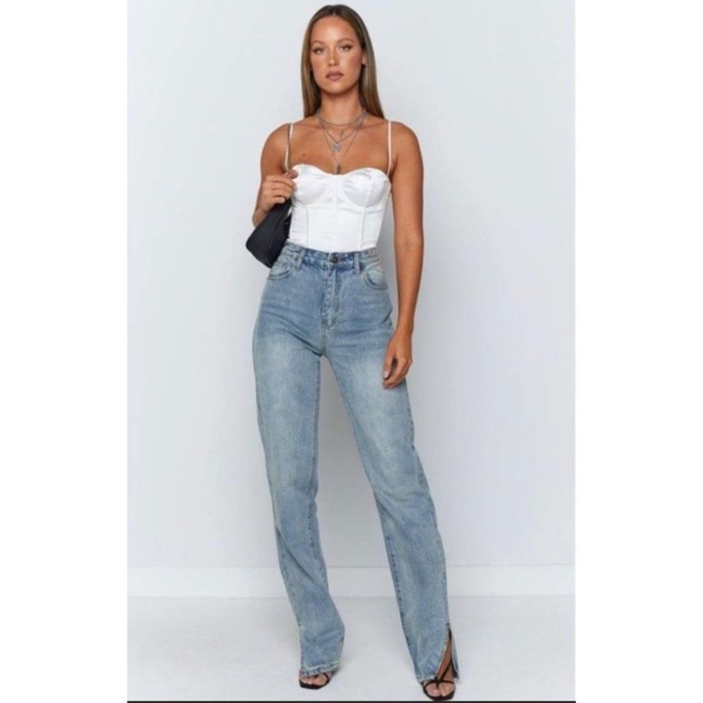 EUC Lioness Split Hem High Waisted Jeans